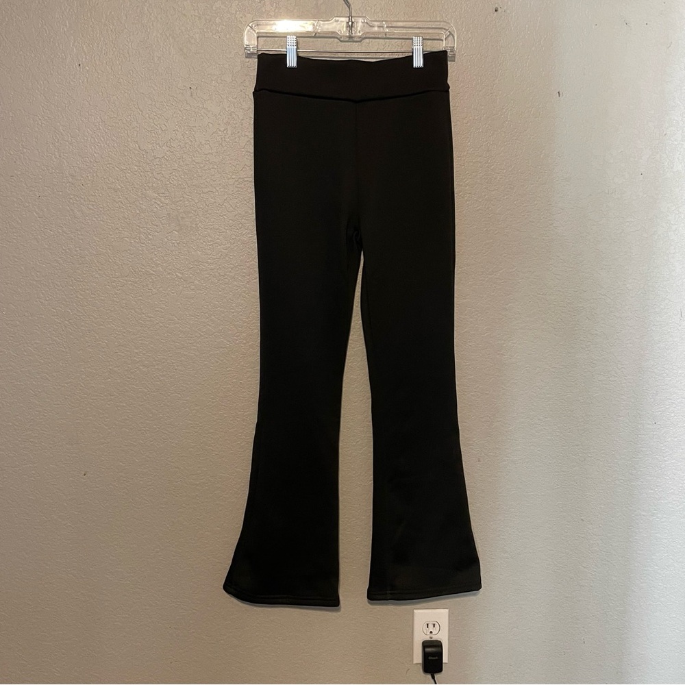 Black Flared Thick Thermal Bottoms